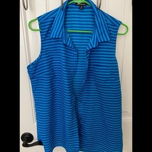 Comfortable Sleeveless Button Down Blouse